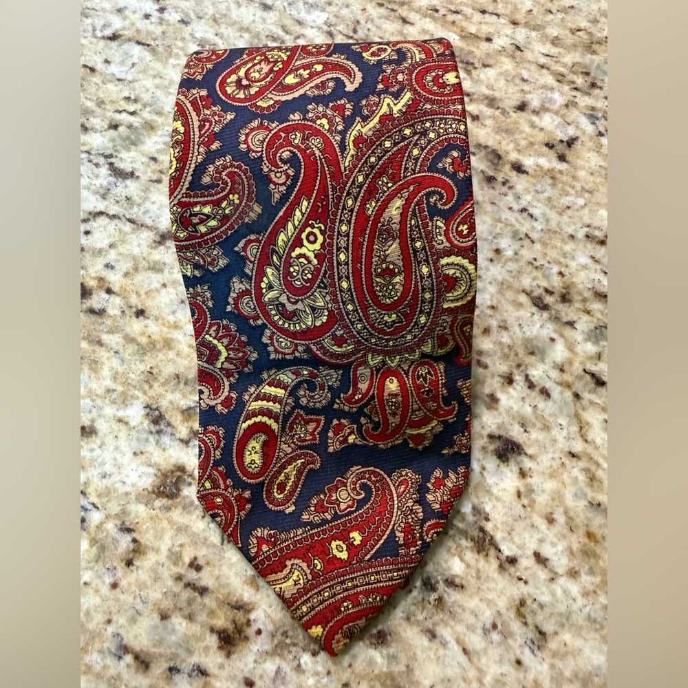 Polo Ralph Lauren Lord & Taylor Hand Blocked Paisley Silk Tie Necktie